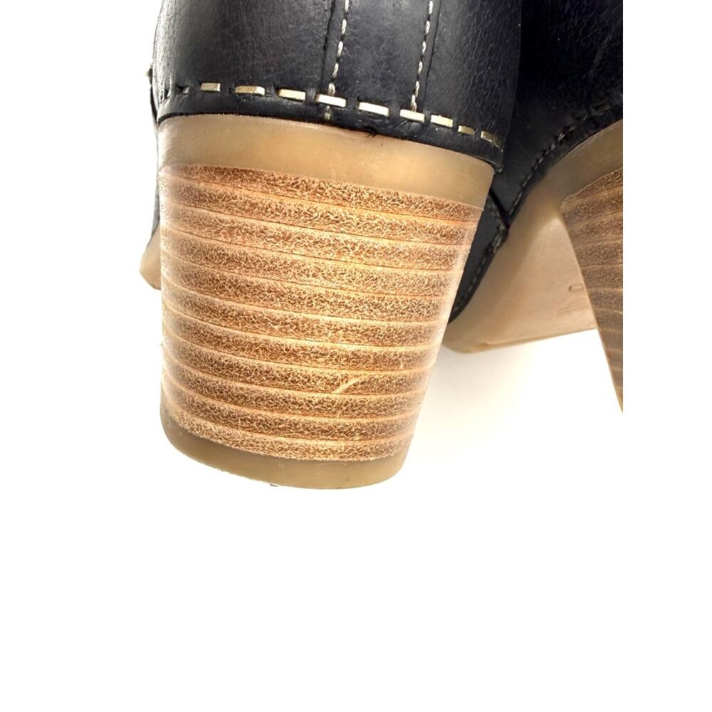 Dansko Harlene Black Leather Bootie Block Heel Ankle Boots EU 36 US 5.5-6 - Picture 5 of 14